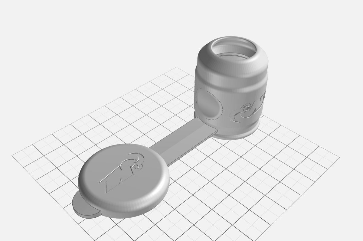 +Air Coupler CAD image - Downward angle view.