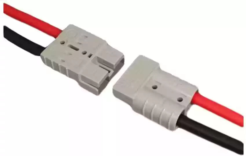 Anderson SB120 connectors, demonstrating how they're to be connected.