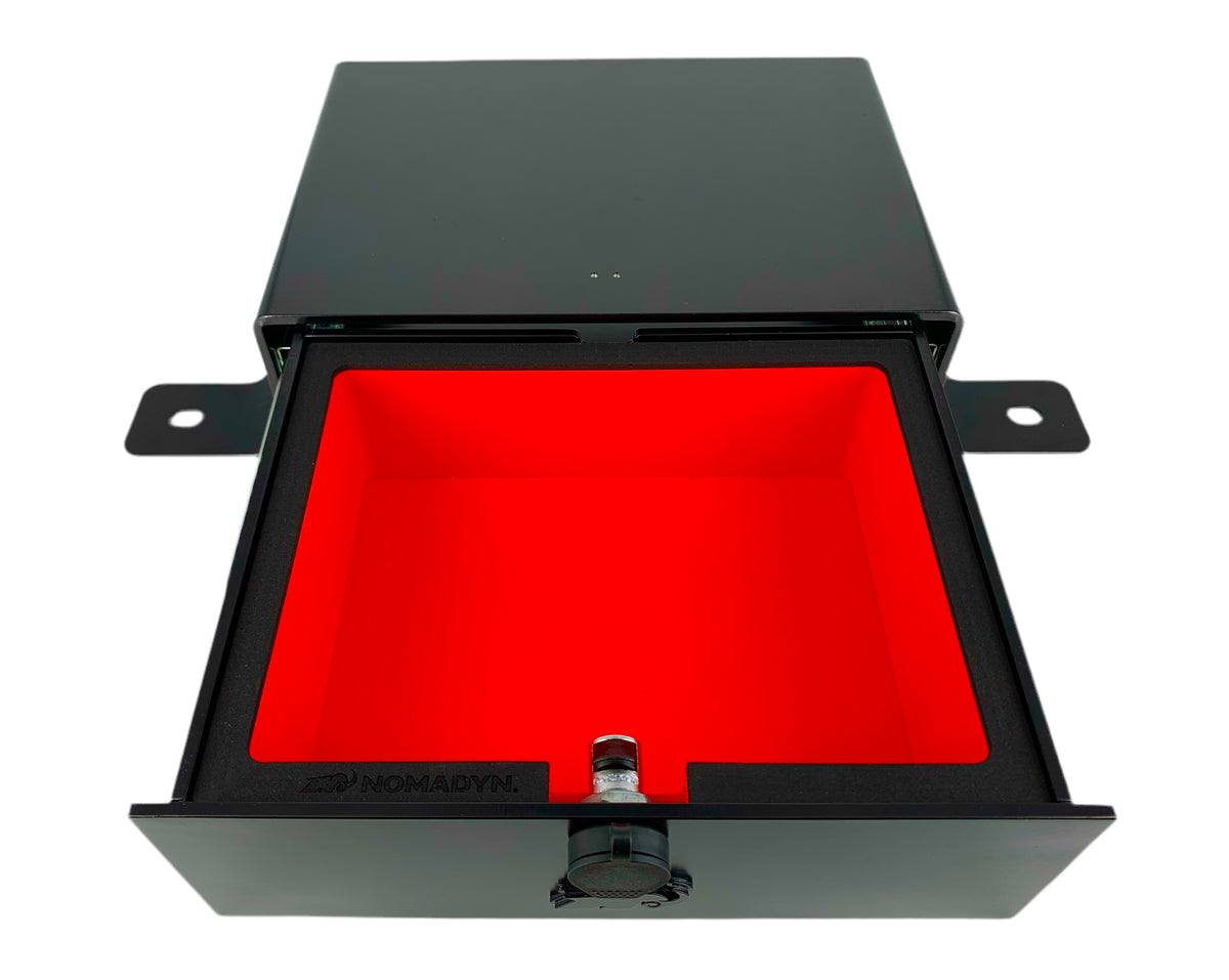 StrongBox, shown with optional red foam drawer liner expansion.