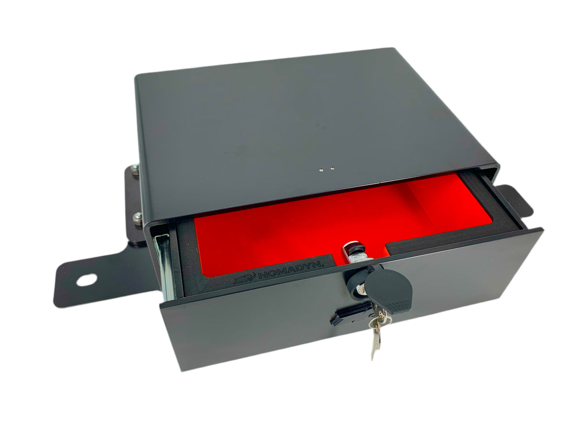 StrongBox, shown with optional red foam drawer liner expansion.