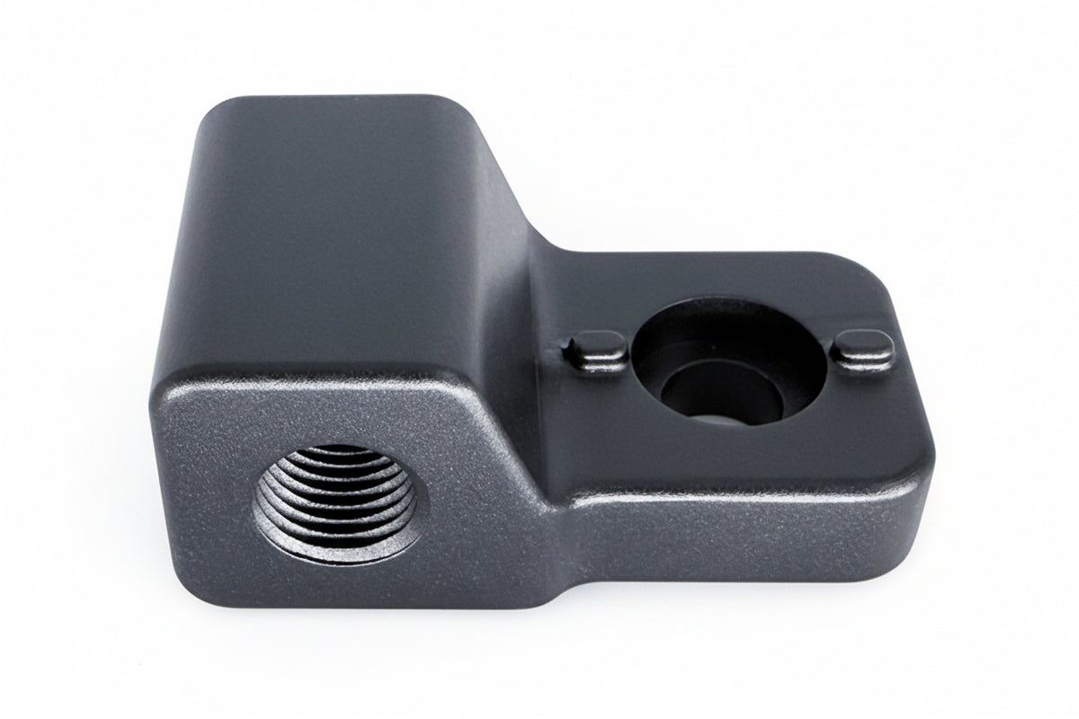 Metal mechanical component on a white background