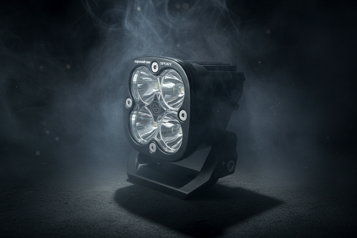 LED light with a dark background