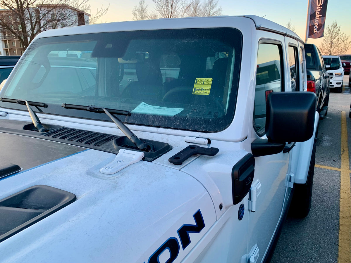 Insight Base JL installed onto Jeep 4XE.  Our mount works flawlessly with the hybrid charging port. 