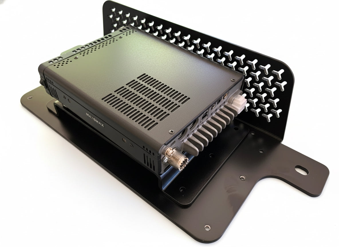 Seat mount with radio shelf