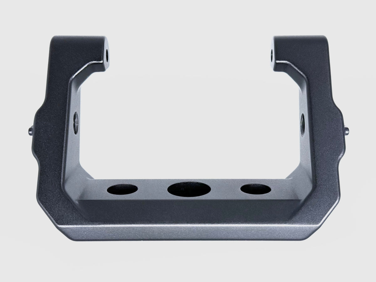 Metal bracket on a light gray background