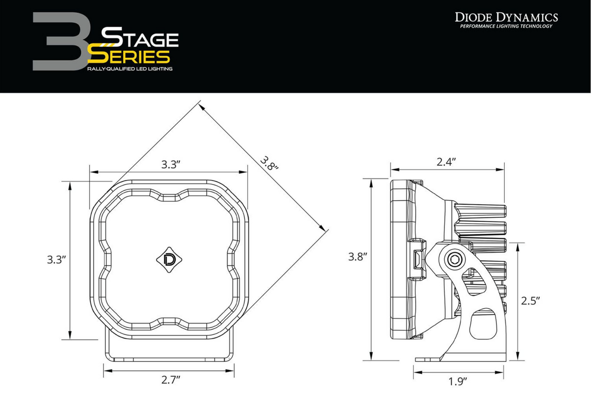 Diode Dynamics SS3 Amber Off Road Lights