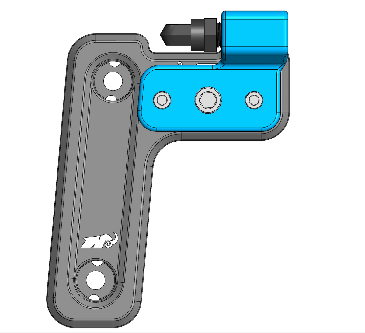 CAD image, top down view, looking down at Insight Base Mount JL with Air Expansion.  No bracket installed.  