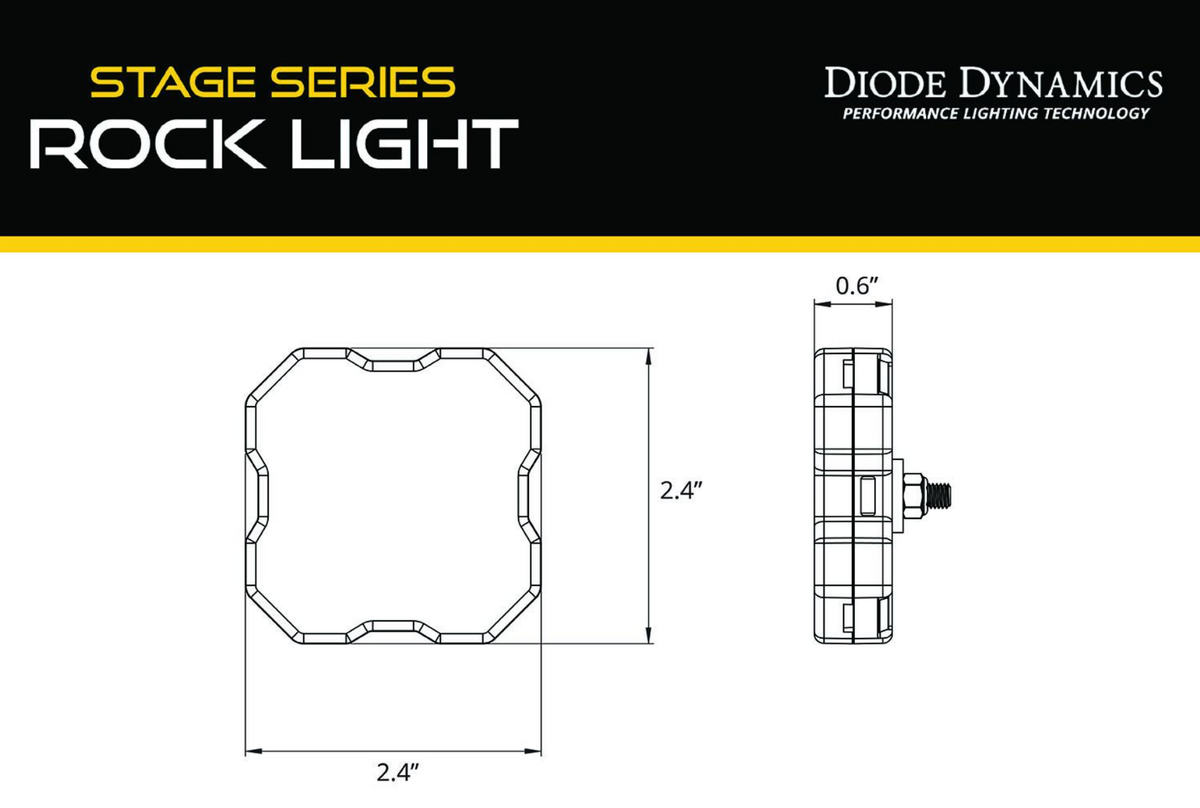 Diode Dynamics Rock Light Measurement Drawing