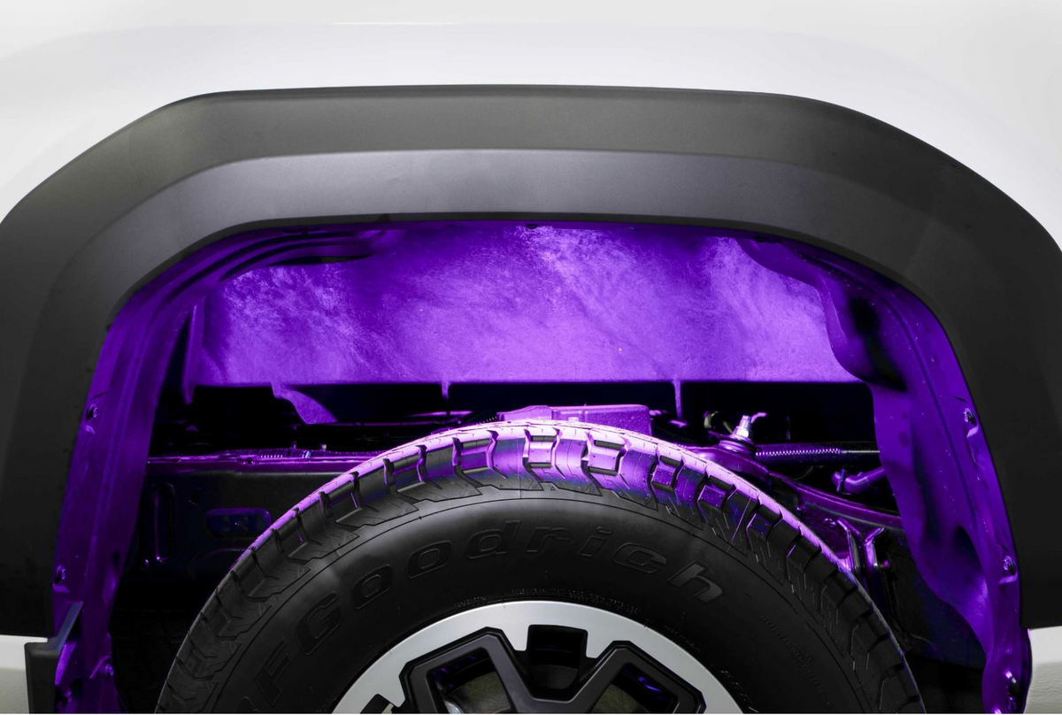 Diode Dynamics Rock Light RGBW Demonstrated on Truck Purple